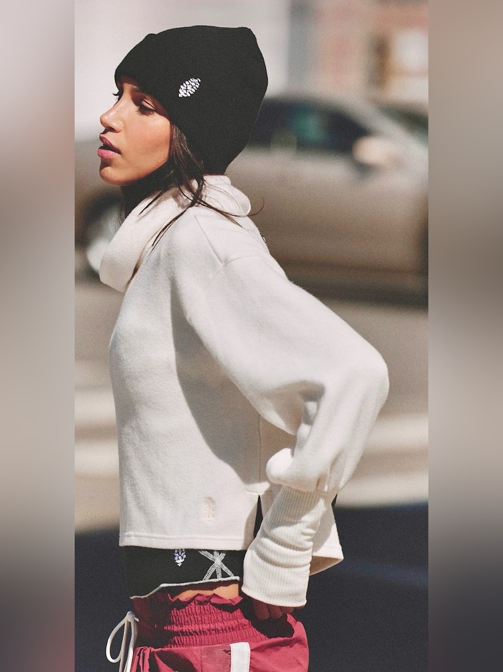 NWT FREE PEOPLE MOVEMENT RIDE IT OUT LAYER TOP IVORY - Picture 3 of 3